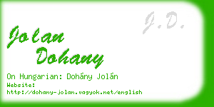 jolan dohany business card